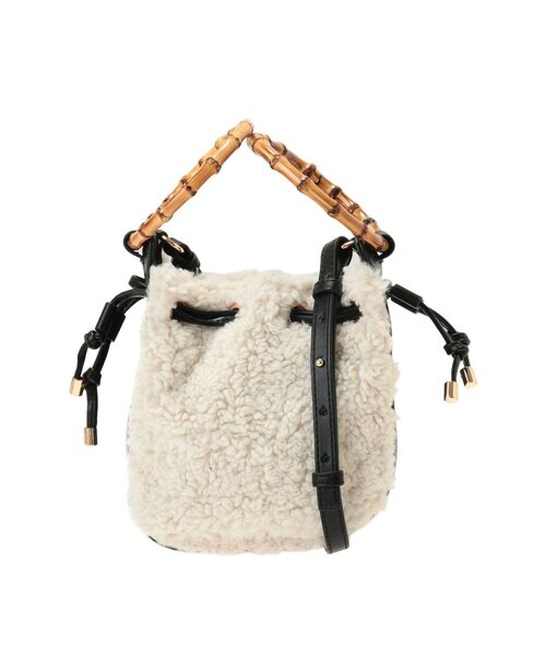 MERCURYDUO（マーキュリーデュオ）の「ボアブロッキング巾着バッグ（ハンドバッグ・レディース・ブラック/ブラウン・FREE）」の14枚目の写真