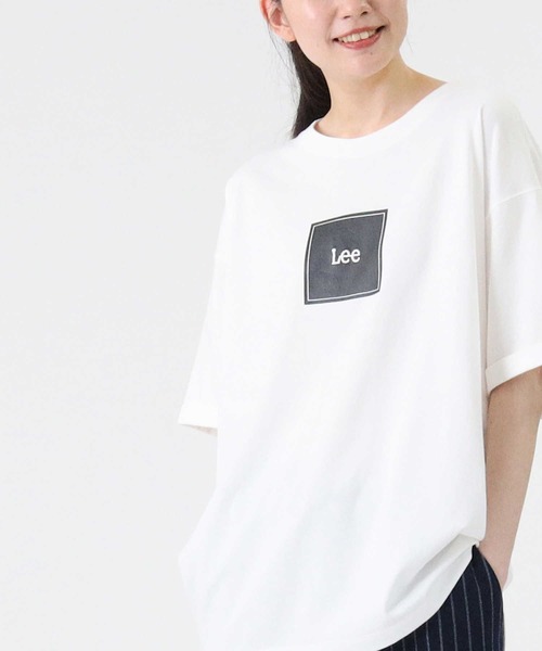 Lee（リー）の「【Lee】ＢＯＸロゴＴシャツ（Tシャツ/カットソー・レディース・サックスブルー/ブラック/ライム/ベージュ/ホワイト/ピンク・L/M）」の2枚目の写真
