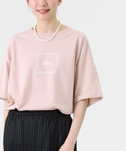 Lee（リー）の「【Lee】ＢＯＸロゴＴシャツ（Tシャツ/カットソー・レディース・サックスブルー/ブラック/ライム/ベージュ/ホワイト/ピンク・L/M）」の6枚目の写真