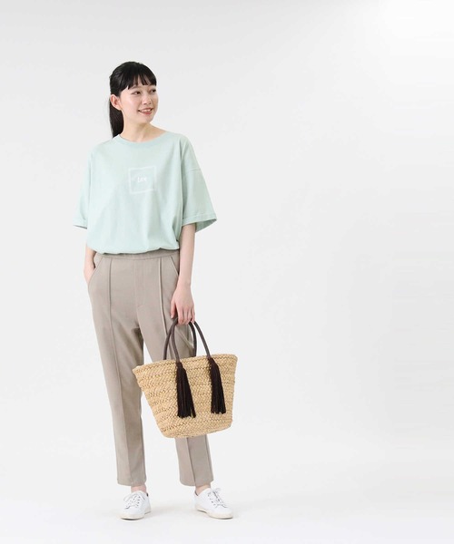 Lee（リー）の「【Lee】ＢＯＸロゴＴシャツ（Tシャツ/カットソー・レディース・サックスブルー/ブラック/ライム/ベージュ/ホワイト/ピンク・L/M）」の22枚目の写真