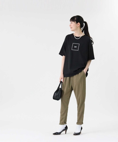 Lee（リー）の「【Lee】ＢＯＸロゴＴシャツ（Tシャツ/カットソー・レディース・サックスブルー/ブラック/ライム/ベージュ/ホワイト/ピンク・L/M）」の15枚目の写真