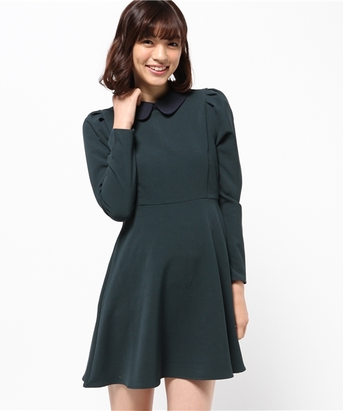 one after another NICE CLAUP（ワンアフターアナザーナイスクラップ）の「【ナイスクラップ】えりつきワンピース（ワンピース・レディース・その他1/その他2/グリーン/ブラック・FREE）」の3枚目の写真