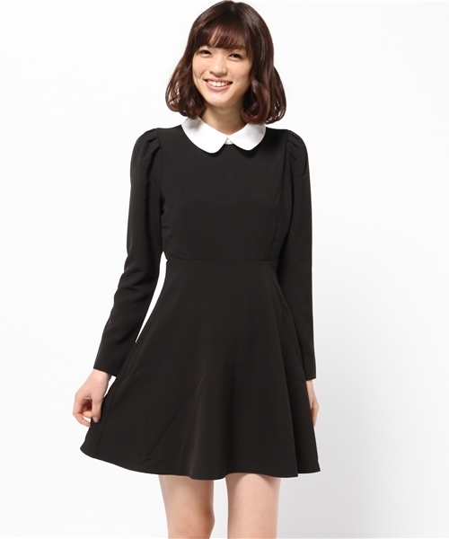 one after another NICE CLAUP（ワンアフターアナザーナイスクラップ）の「【ナイスクラップ】えりつきワンピース（ワンピース・レディース・その他1/その他2/グリーン/ブラック・FREE）」の2枚目の写真