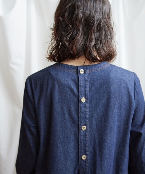Lene（レネ）の「5ozデニム タックワンピース（ワンピース・レディース・ネイビー/ブルー・FREE）」の12枚目の写真