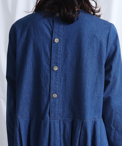 Lene（レネ）の「5ozデニム タックワンピース（ワンピース・レディース・ネイビー/ブルー・FREE）」の17枚目の写真