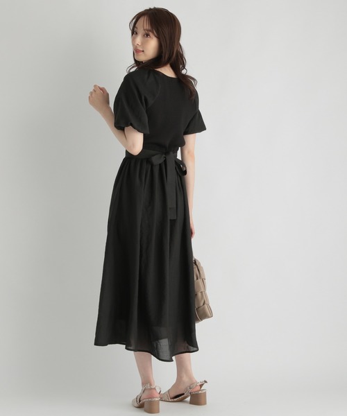 Andemiu（アンデミュウ）の「シフォンドッキングワンピース959382（ワンピース・レディース・ブラック/ベージュ/アイボリー・FREE）」の21枚目の写真