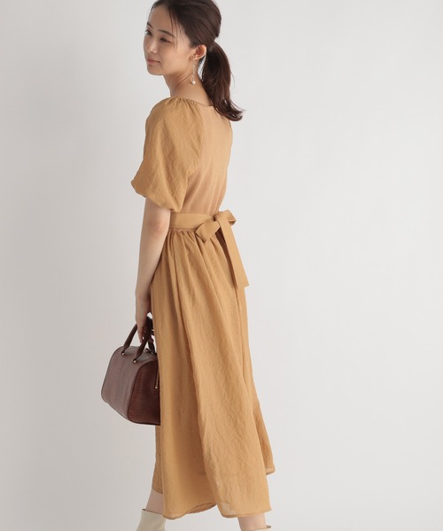 Andemiu（アンデミュウ）の「シフォンドッキングワンピース959382（ワンピース・レディース・ブラック/ベージュ/アイボリー・FREE）」の15枚目の写真