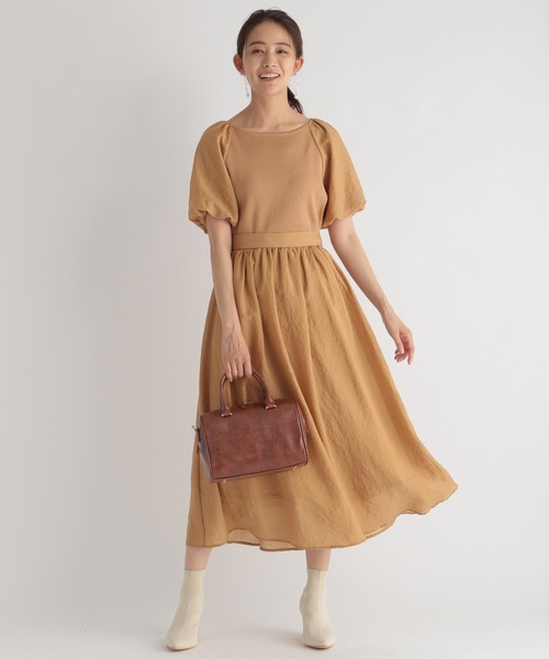 Andemiu（アンデミュウ）の「シフォンドッキングワンピース959382（ワンピース・レディース・ブラック/ベージュ/アイボリー・FREE）」の22枚目の写真