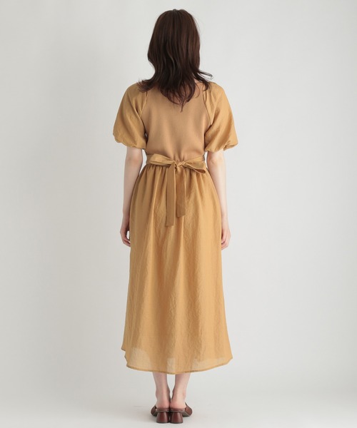 Andemiu（アンデミュウ）の「シフォンドッキングワンピース959382（ワンピース・レディース・ブラック/ベージュ/アイボリー・FREE）」の16枚目の写真