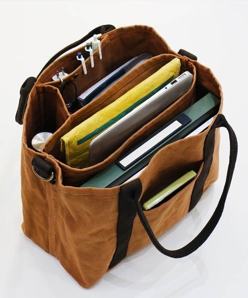 DULTON（ダルトン）の「WORKER BAG/仕切り付き 自立 トートバッグ（トートバッグ・メンズ・オリーブ/ブラウン系その他/ナチュラル・FREE）」の14枚目の写真