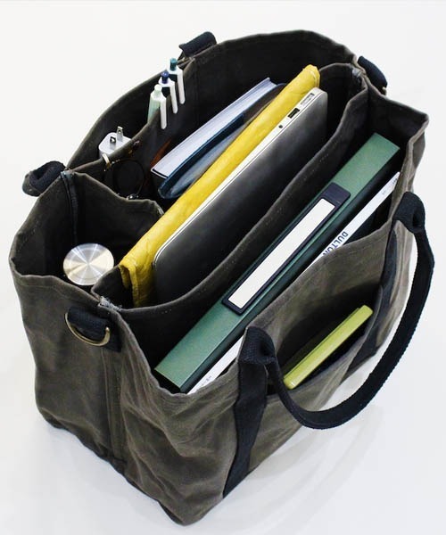 DULTON（ダルトン）の「WORKER BAG/仕切り付き 自立 トートバッグ（トートバッグ・メンズ・オリーブ/ブラウン系その他/ナチュラル・FREE）」の19枚目の写真