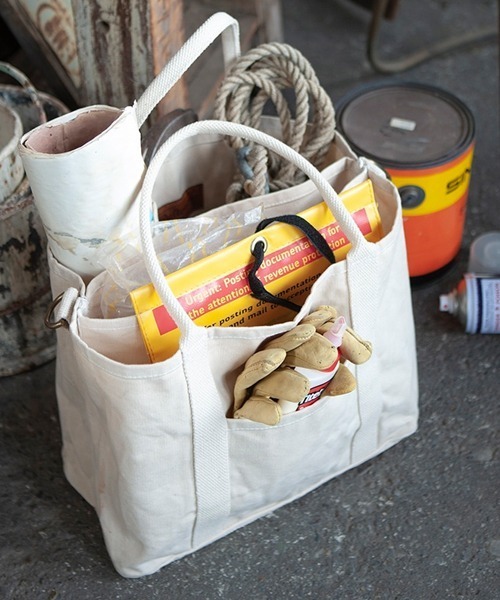 DULTON（ダルトン）の「WORKER BAG/仕切り付き 自立 トートバッグ（トートバッグ・メンズ・オリーブ/ブラウン系その他/ナチュラル・FREE）」の10枚目の写真