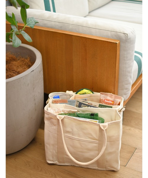 DULTON(ダルトン)の「WORKER BAG/仕切り付き 自立 トートバッグ(トートバッグ・レディース・オリーブ/ブラウン系その他/ナチュラル・FREE)」の12枚目の写真