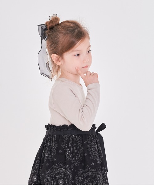 Rora（ローラ）の「アンジュ オーガンジー リボン ヘアゴム(5color)（ヘアゴム・キッズ・ネイビー/クリーム/ブラック/パープル/ピンク・FREE）」の16枚目の写真