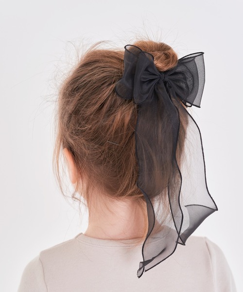 Rora（ローラ）の「アンジュ オーガンジー リボン ヘアゴム(5color)（ヘアゴム・キッズ・ネイビー/クリーム/ブラック/パープル/ピンク・FREE）」の18枚目の写真