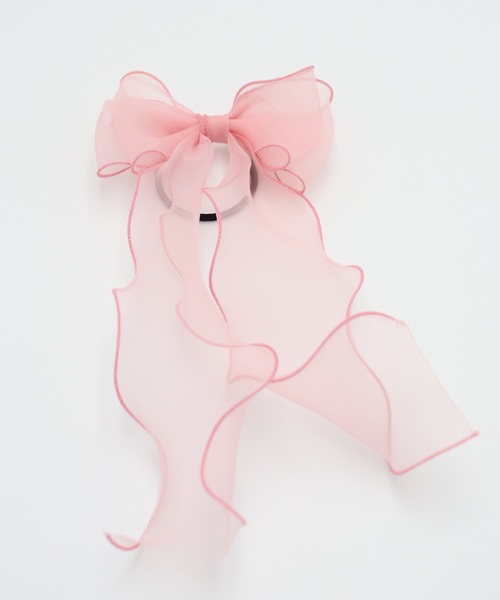 Rora（ローラ）の「アンジュ オーガンジー リボン ヘアゴム(5color)（ヘアゴム・キッズ・ネイビー/クリーム/ブラック/パープル/ピンク・FREE）」の9枚目の写真