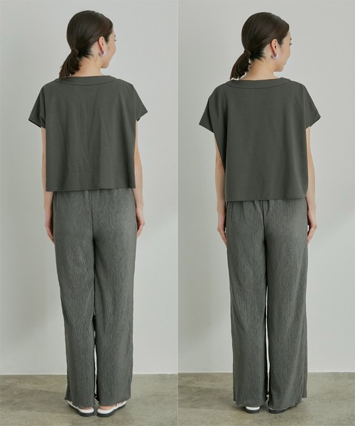 VIS（ビス）の「【美短】ジャージドッキングジャンプスーツ（つなぎ/オールインワン・レディース・チャコールグレー/ブラウン/ブラック・M/S）」の21枚目の写真