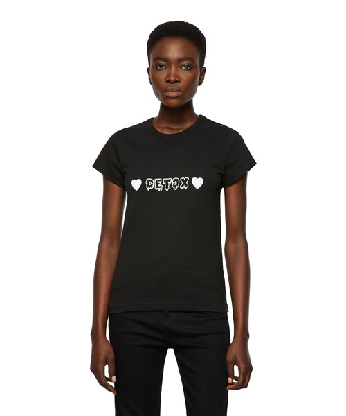 DIESEL(ディーゼル)の「レディース Tシャツ プリント スリムフィット(Tシャツ/カットソー・レディース・グレー/ブラック・SMALL/LARGE/X-SMALL/MEDIUM)」の19枚目の写真