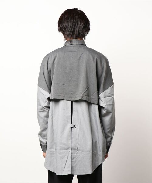 semantic design（セマンティックデザイン）の「セマンティックデザイン/semantic design クレイジー切替 長袖ビッグシャツ（シャツ/ブラウス・メンズ・グレー/ブラック・MEDIUM/LARGE）」の3枚目の写真