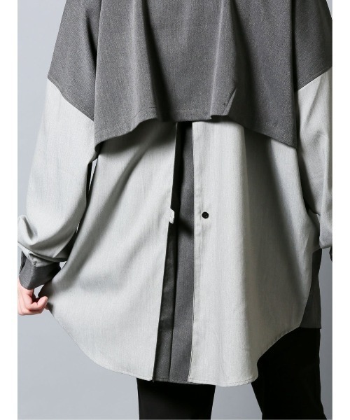 semantic design（セマンティックデザイン）の「セマンティックデザイン/semantic design クレイジー切替 長袖ビッグシャツ（シャツ/ブラウス・メンズ・グレー/ブラック・MEDIUM/LARGE）」の14枚目の写真