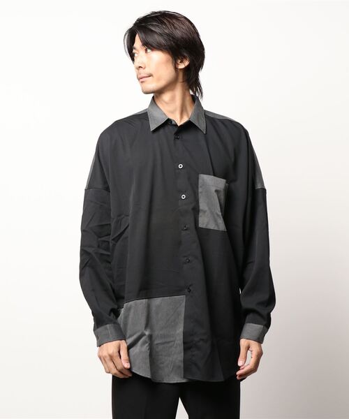semantic design（セマンティックデザイン）の「セマンティックデザイン/semantic design クレイジー切替 長袖ビッグシャツ（シャツ/ブラウス・メンズ・グレー/ブラック・MEDIUM/LARGE）」の11枚目の写真
