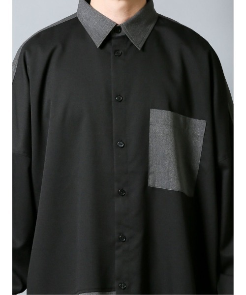 semantic design（セマンティックデザイン）の「セマンティックデザイン/semantic design クレイジー切替 長袖ビッグシャツ（シャツ/ブラウス・メンズ・グレー/ブラック・MEDIUM/LARGE）」の10枚目の写真