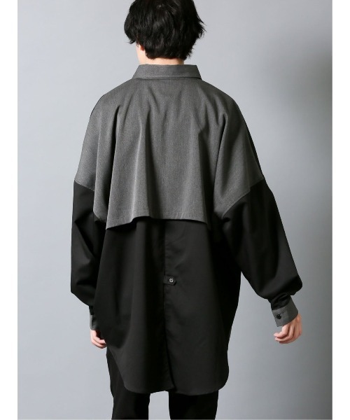 semantic design（セマンティックデザイン）の「セマンティックデザイン/semantic design クレイジー切替 長袖ビッグシャツ（シャツ/ブラウス・メンズ・グレー/ブラック・MEDIUM/LARGE）」の7枚目の写真