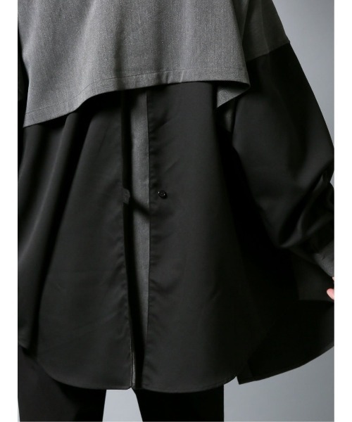 semantic design（セマンティックデザイン）の「セマンティックデザイン/semantic design クレイジー切替 長袖ビッグシャツ（シャツ/ブラウス・メンズ・グレー/ブラック・MEDIUM/LARGE）」の6枚目の写真