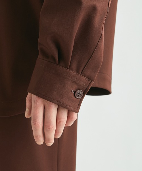 MR.GENTLEMAN(ミスタージェントルマン)の「【MISTERGENTLEMAN】STUDIOUS別注 DOUBLE BLEASTED L/S SHIRT(テーラードジャケット・メンズ・ブラウン/アイボリー/ブラック・M/L/FREE)」の9枚目の写真