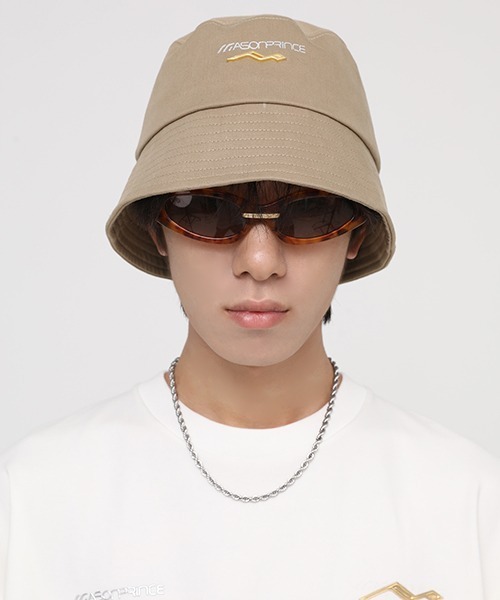 MASONPRINCE（メイソンプリンス）の「【MASONPRINCE】One point logo bucket hat MZ2035（ハット・メンズ・ベージュ/ブラック・FREE）」の4枚目の写真
