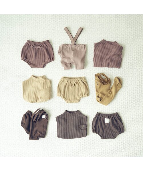 apres les cours（アプレレクール）の「サスペンダー付きタイツ（その他ベビーウェア・キッズ・ブラウン/ピンク/イエロー/ブルー・80）」の10枚目の写真