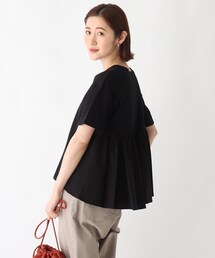 OPAQUE.CLIP | シルキースーピマ フハク切替フレアカットソー【WEB限定サイズ】(Tシャツ/カットソー)