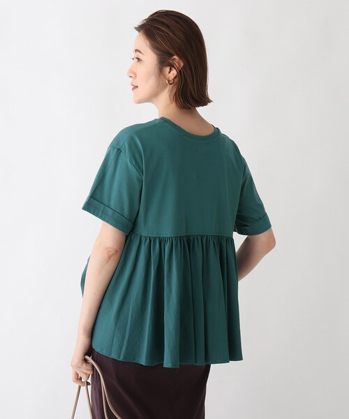 OPAQUE.CLIP（オペークドットクリップ）の「◆シルキースーピマ フハク切替フレアカットソー【WEB限定サイズ】（Tシャツ/カットソー・レディース・ライトグレー/ブラック/モスグリーン/ホワイト系・40/38/42/36/34）」の10枚目の写真