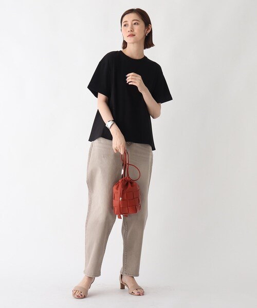 OPAQUE.CLIP（オペークドットクリップ）の「◆シルキースーピマ フハク切替フレアカットソー【WEB限定サイズ】（Tシャツ/カットソー・レディース・ライトグレー/ブラック/モスグリーン/ホワイト系・40/38/42/36/34）」の22枚目の写真