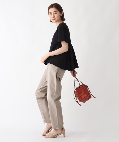 OPAQUE.CLIP（オペークドットクリップ）の「◆シルキースーピマ フハク切替フレアカットソー【WEB限定サイズ】（Tシャツ/カットソー・レディース・ライトグレー/ブラック/モスグリーン/ホワイト系・40/38/42/36/34）」の20枚目の写真