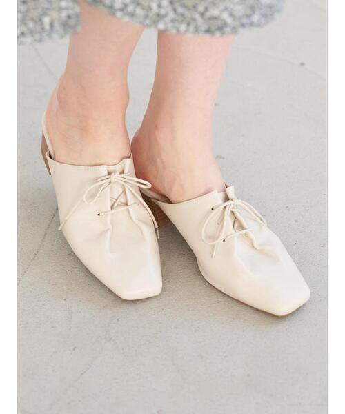 ORiental TRaffic(オリエンタルトラフィック)の「ORiental TRaffic レースアップスリッパ *(サンダル・レディース・アイボリー/ブラック・S/M/L)」の5枚目の写真