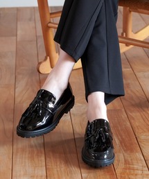 厚底キルトタッセルローファー