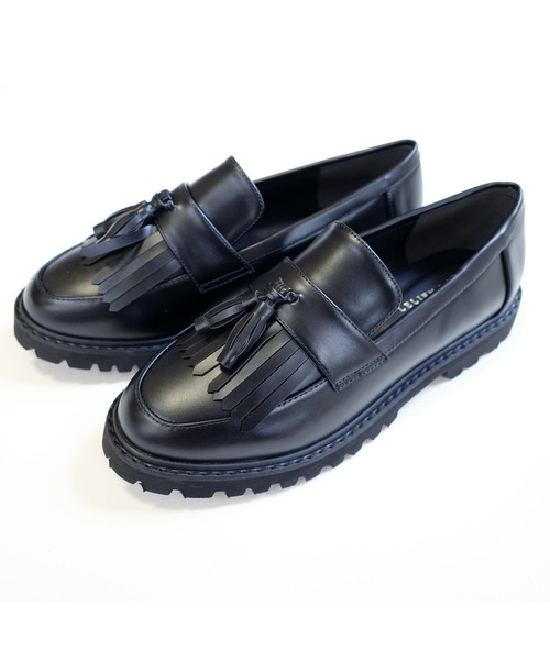 AmiAmi(アミアミ)の「厚底キルトタッセルローファー(ローファー・レディース・ブラック/ブラウン/ブラック系その他/グレイッシュベージュ・LL/3L/S/M/L/4L)」の11枚目の写真