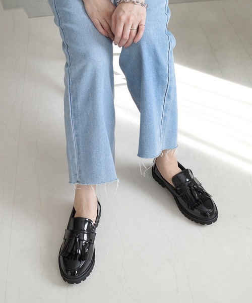 AmiAmi(アミアミ)の「厚底キルトタッセルローファー(ローファー・レディース・ブラック/ブラウン/ブラック系その他/グレイッシュベージュ・LL/3L/S/M/L/4L)」の19枚目の写真