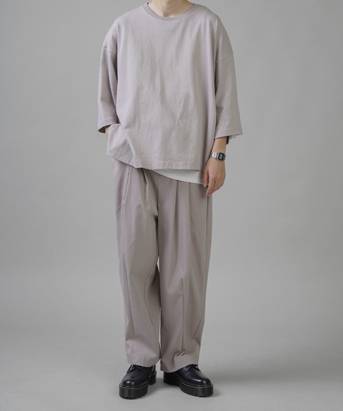 SPINNS（スピンズ）の「【ゆったりシルエット】スーパーワイド６分袖カットソー（Tシャツ/カットソー・メンズ・ホワイト/サックスブルー/グリーン/チャコール・M/L）」の22枚目の写真