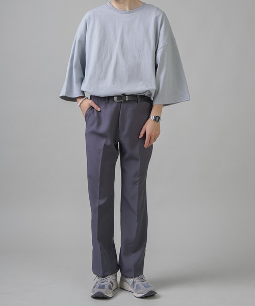 SPINNS（スピンズ）の「【ゆったりシルエット】スーパーワイド６分袖カットソー（Tシャツ/カットソー・メンズ・ホワイト/サックスブルー/グリーン/チャコール・M/L）」の16枚目の写真