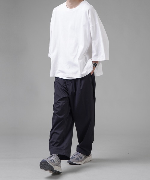 SPINNS（スピンズ）の「【ゆったりシルエット】スーパーワイド６分袖カットソー（Tシャツ/カットソー・メンズ・ホワイト/サックスブルー/グリーン/チャコール・M/L）」の11枚目の写真