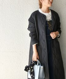 SHIPS any | SHIPS any: THERMORE キルティング ノーカラー クルーネック ロングコート◆(その他アウター)