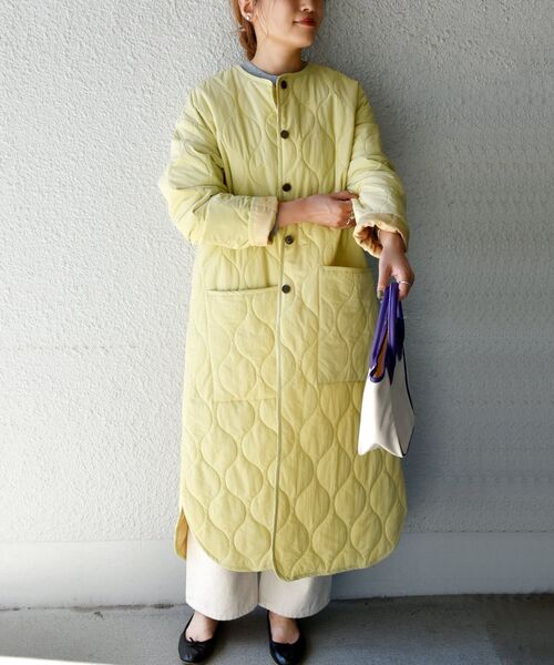 セール】SHIPS any: THERMORE キルティング ノーカラー クルーネック