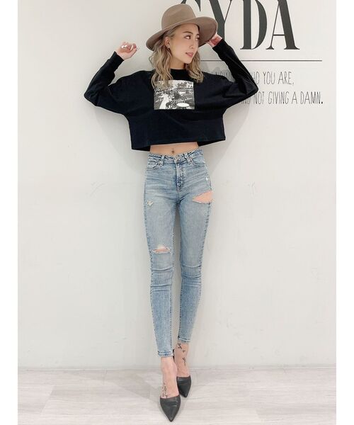 GYDA（ジェイダ）の「M/W SIDE RIPPEDスキニーデニムパンツ
