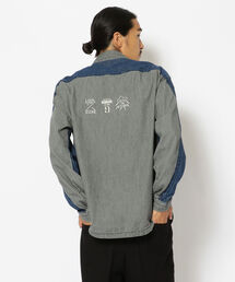 AVIREX | 【TYPE BLUE/タイプブルー】長袖 デニム MA-1 シャツ /  LONG SLEEVE DENIM MA-1 SHIRT / アヴィレックス / AVIREX(シャツ/ブラウス)