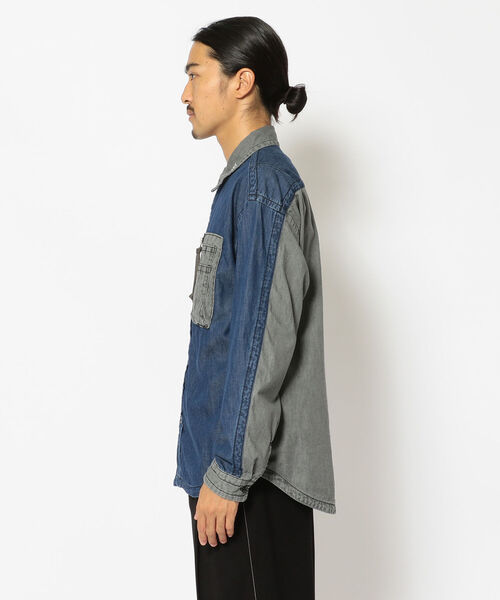AVIREX（アヴィレックス）の「【TYPE BLUE/タイプブルー】長袖 デニム MA-1 シャツ /  LONG SLEEVE DENIM MA-1 SHIRT / アヴィレックス / AVIREX（シャツ/ブラウス・メンズ・ブラック/ライトインディゴブルー/その他・XX-LARGE/X-LARGE/MEDIUM/LARGE）」の7枚目の写真