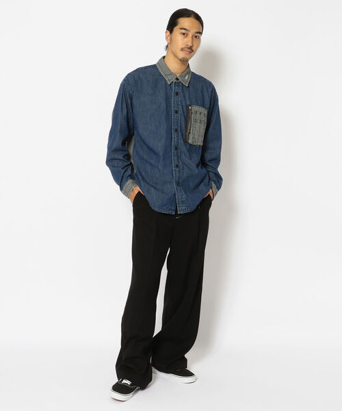 AVIREX（アヴィレックス）の「【TYPE BLUE/タイプブルー】長袖 デニム MA-1 シャツ /  LONG SLEEVE DENIM MA-1 SHIRT / アヴィレックス / AVIREX（シャツ/ブラウス・メンズ・ブラック/ライトインディゴブルー/その他・XX-LARGE/X-LARGE/MEDIUM/LARGE）」の13枚目の写真