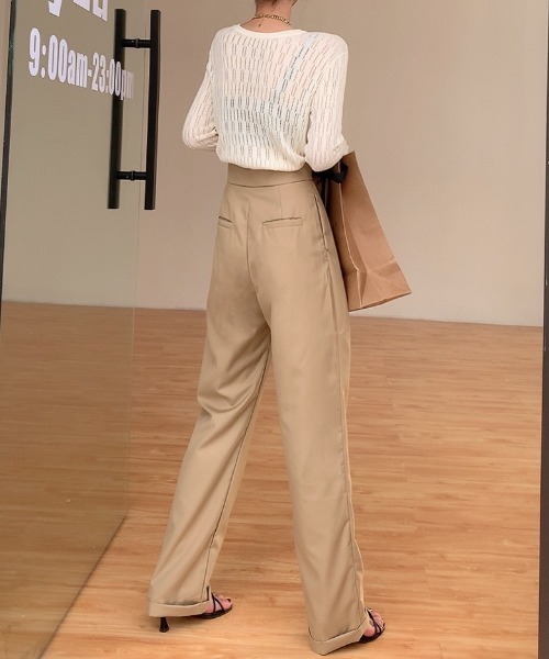 Diosfront（ディオスフロント）の「テープベルトカラータックスラックス（スラックス・レディース・ブラック/モカ/ベージュ/ネイビー・S/M/L/XL）」の22枚目の写真