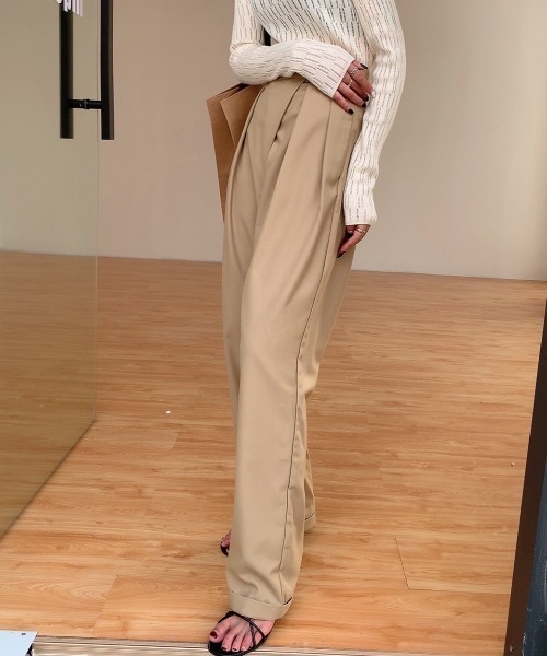 Diosfront（ディオスフロント）の「テープベルトカラータックスラックス（スラックス・レディース・ブラック/モカ/ベージュ/ネイビー・S/M/L/XL）」の21枚目の写真